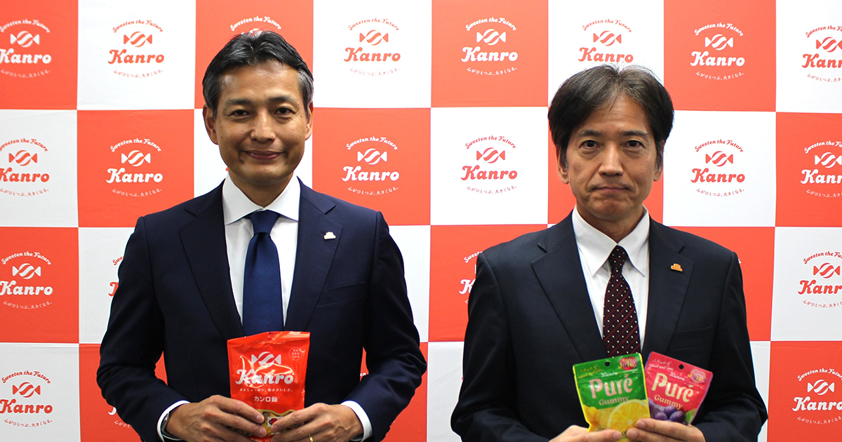 【左】カンロ 代表取締役社長CEO 村田氏【右】同社 常務執行役員CFO 佐藤氏